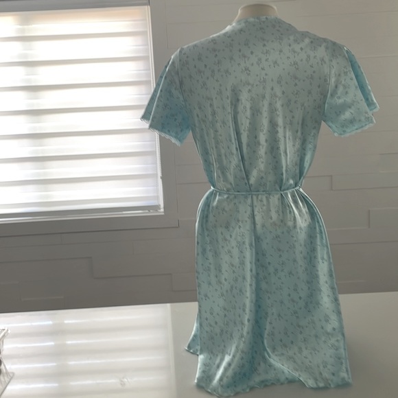 S (8-10) Vintage Jessica Just Because Sears Light Blue Floral Robe - Picture 5 of 12